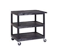 Super Strength Multi Purpose Trolley; 3 Shelves; Swivel Castors; Black