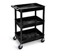 Super Strength Super Strength Shelf Trolley Mobile Shelf Trolley 3 Shelves 150 kg 610 x 460 x 1,000 mm Black