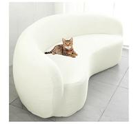 Super Stretch Beige SemiCircular Sofa Cover Washable Furniture Protector for Dogs Curved Couch Slipcover Stretch Fabric Easy Care