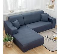 Super Stretch Sectional Couch Covers - 1 pcs Spandex Non Slip Sofa Covers with Elastic Bottom for L Shape Sectional Sofa Couch Chaise Great for Kids & Pets 2 Seat Tibetan cyan