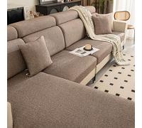 Super stretchy sofa cover for L-shaped chaise lounges, durable, non-slip sofa cover with elasticated hem, machine-washable furniture protector for corner sofas (coffee, cushion cover)
