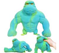 Super Stretchy Squishy Monkey Gorilla Toy - Pull, Squish & Relax! Durable Elastic Rubber Stress Relief Fidget Toys for Kids & Adults, Fun Birthday (Green) (Green)