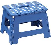 Super Strong Folding Step Stool 11" Sturdy Enough to Hold 330 Lb / 150 Kg Lightweight Foldable Step Stool For Adults & Kids Opens With One Flip Great For Kitchen Bathroom & Bedroom (Blue)