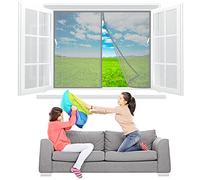 Super Strong Magnetic Screen Windows 60x90 cm Strong Fiberglass Mesh Curtain, Magnetic Top to Bottom Seal Snap Self Closing, for Balcony Patio Gray Z