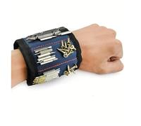 Super Strong Magnetic Wristband Tool Belt, Unique Support Design Holds Screws, Nails, Bolts, Drill Bits Securely, Adjustable Professional Worksite Organizer(Blue)