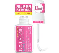 Super Strong Nail Glue for Press On Nails, Tips & False Nails (8ml) NYK1 NailBond Brush On Nail Glue Extra Strong for Press Ons, Tips & Acrylics - Long Lasting, Maximum Strength, Mess-Free Application