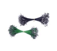 Super Strong Steel Fishing Leader Line Wear Resistant 50 Pcs | 15cm Front Anti-bite Wire, Offshore Angling and Freshwater Use, Green and Black Finish