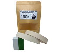 Super Strop 3/4X12 Inch 2 Pack Leather Honing Polishing Belt With White and Green Compound Fits Ken Onion Work Sharp
