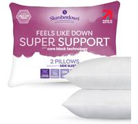 Slumberdown 2 Pack Feels Like Down Super Support Side Sleeper Firm Pillows In White White