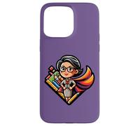 Super Teacher Superhero Cape Chibi Educator Hero Case for iPhone 15 Pro Max