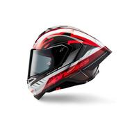 Super-Tech R10 Full Face Motorbike Helmet Lightweight Racing Motorcycle Helmet for Men with Carbon Shell Aerodynamic Design Advanced Ventilation DOT & ECE Certified - Black Red White (L)
