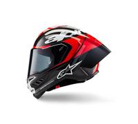 Super-Tech R10 Full Face Motorbike Helmet Lightweight Racing Motorcycle Helmet for Men with Carbon Shell Aerodynamic Design Advanced Ventilation DOT & ECE Certified - Black Red (S)