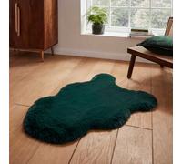 Think Rugs Super Teddy Jewel Green Sheepskin 060 x 180cm Polyester Plain Shaggy Double Sheepskin, Cream