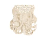 Super Thick 16" 5 Piece Blow Dry Wavy Clip In Extensions Bleach Blonde Blonde