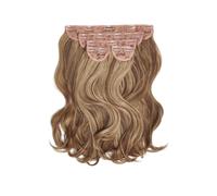 LullaBellz Super Thick 16" 5 Piece Blow Dry Wavy Clip In Hair Extensions Mellow Brown