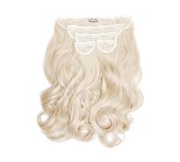 Super Thick 22" 5 Piece Natural Wavy Clip In Extensions Bleach Blonde