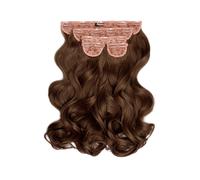 LullaBellz Super Thick 22" 5 Piece Natural Wavy Clip In Hair Extensions Dark Brown