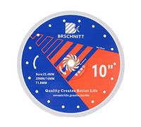 Super Thin Diamond Porcelain Cutting Disc with X Teeth,BRSCHNITT 10 Inch (250mm) Diamond Disc with Reinforced Core Center for Dry/Wet Cutting Porcelain Tile Ceramic Marble Granite