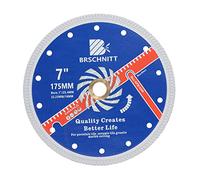 Super Thin Diamond Porcelain Cutting Disc with X Teeth,BRSCHNITT 175mm x Arbor 25.4mm-22.23mm-16mm Diamond Cutting Disc for Dry/Wet Cutting Porcelain Tile Ceramic Marble Granite