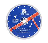 Super Thin Diamond Porcelain Cutting Disc with X Teeth,BRSCHNITT 230mm x Arbor 25.4mm-22.23mm Diamond Disc for Dry/Wet Cutting Porcelain Tile Ceramic Marble Granite