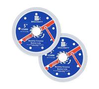 Super Thin Diamond Porcelain Cutting Disc with X Teeth,BRSCHNITT 2pcs 125mm x Arbor 22.23mm Diamond Disc for Dry/Wet Cutting Porcelain Tile Ceramic Marble Granite