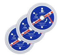 Super Thin Diamond Porcelain Cutting Disc with X Teeth,BRSCHNITT3pcs 3 Inch (75mm) x Arbor 10mm Diamond Disc for Dry/Wet Cutting Porcelain Tile Ceramic Marble Granite