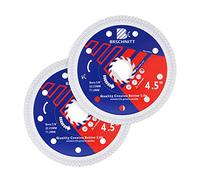 Super Thin Diamond Porcelain Saw Blade with X Teeth,BRSCHNITT 2pcs 4-1/2 Inch (115mm) Diamond Cutting Disc with Reinforced Core Center for Dry/Wet Cutting Porcelain Tile Ceramic Marble Granite