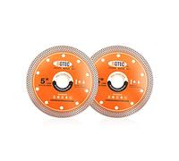 Super-Thin Diamond Tile Blade with Mesh Rim,BGTEC 2Pcs 5 Inch/125MM x Arbor 22.23mm Cutting Disc For Dry or Wet Cutting Porcelain Ceramic Marble Granite