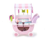 Super Toys Ice Cream Sweet Cart - Wooden Play Shop Boys Toys, Scoop & Learn Ice Cream Cart Role Play Food Dessert Party Game - Kids Toys Set for Children