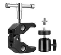 Super Tripod Camera Clamps, Stable Tripod Ball Head with 1/4" to 3/8" Thread Adapter, Magic Arm Clamps, Tripod Clamps for Cameras Flashes LED Lights