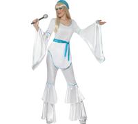 Super Trooper + Microphone Ladies Fancy Dress 70s Dancing Queen Adults Costume