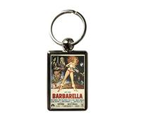 Super Universe Barbarella Movie Poster Metal Keyring - Classic Sci-Fi Cult Film Collectible