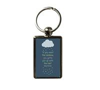 Super Universe Inspirational Dolly Parton Quote Metal Keyring - Rainbow Quote Keychain