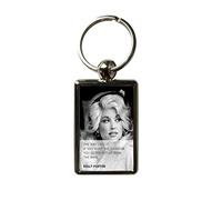 Super Universe Inspirational Dolly Parton Quote Metal Keyring - Rainbow Quote Keychain