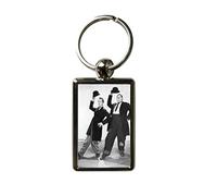 Super Universe Laurel and Hardy Dancing Metal Keyring - Classic Comedy Film Collectible