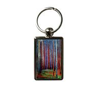 Super Universe Tannenwald by Gustav Klimt Painting Metal Keyring 3 x 4.5 cm