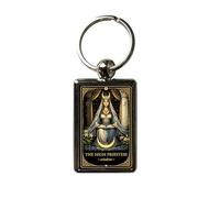 Super Universe Tarot Card Keyring - Witchy Gothic Keychain - Choose Your Card (Moon, Sun, Star, Death, Lovers, Fool, High Priestess) - Spiritual Gift (High Priestess)