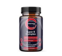 Super Vitamin B Complex High Strength - 8 B Vitamins: B1, B2, B3, B5, B6, B12, Biotin, Folic Acid & Vitamin D3-6 Month Supply - Made in The UK by Clearwave Health