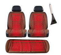 Super warm and comfortable professional, , Non-Slip Easy Install Winter Driving Kit, heated car seat cover,brown-fiveseats