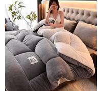 Super Warm Lamb Quilt, Cashmere Quilted Bedspread, Thickened Double-sided, Ideal for Cold Winter Weather,