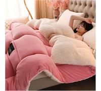 Super Warm Lamb Quilt, Cashmere Quilted Bedspread, Thickened Double-sided, Ideal for Cold Winter Weather,