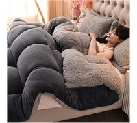 Super Warm Lamb Quilt, Super Warm Cashmere Quilt Soft Quilted Bedspread, Thickened Warm, Double-sided application, Suitable For Cold Winter Weather, Single/double size,004,200x230cm(5kg)