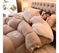 Super Warm Lamb Quilt, Super Warm Cashmere Quilt Soft Quilted Bedspread, Thickened Warm, Double-sided application, Suitable For Cold Winter Weather, Single/double size