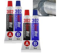 Super Welding A Plus B Adhesive, High Temp Metal Repair Glue for Cast Iron, Ceramic & Plastic | Heavy Duty AB Epoxy for Machinery, Pipes & Car Parts, Metal Welding Enhanced Casting glue (2PCS)