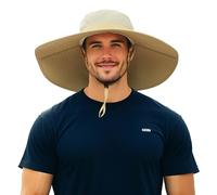 Super Wide Brim Sun Hat-UPF50+ Waterproof Bucket Hat for Fishing, Hiking, Camping - beige - One size
