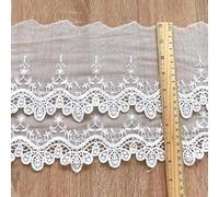 Super Wide Natural White CottonCloth Three/Two Layer Embroidered Lace Trim DIY Accessories Lace Fabric 36/23cm 3yards/lot