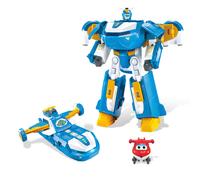 Super Wings 3-in-1 World Aircraft Transforming Robot with Light and Sound Effects, with a 2 Transformable Robot Jett, Transformable Toy Role Play Toys