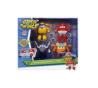 Super Wings Animated Season 5 Transforming Robot Figures 12 cm (Pack of 4), Child Toy 2 3 4 5 6 7 8 Years Boy Girl One Size