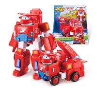 Super Wings Deluxe Transforming Vehicle | Series 2 | Jett | Plane and Bot Vehicle Set | Includes 2 Inch Figure | Toys for 3+ Year Old Boy Girl