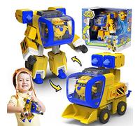 Super Wings Donnie Transforming Supercharged & Mini Magnetic Super Pet Donnie Transformer Toys for 3+ Year Old Boys Girls, Yellow